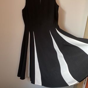Taylor black and white skater fit and flare dress size 6
